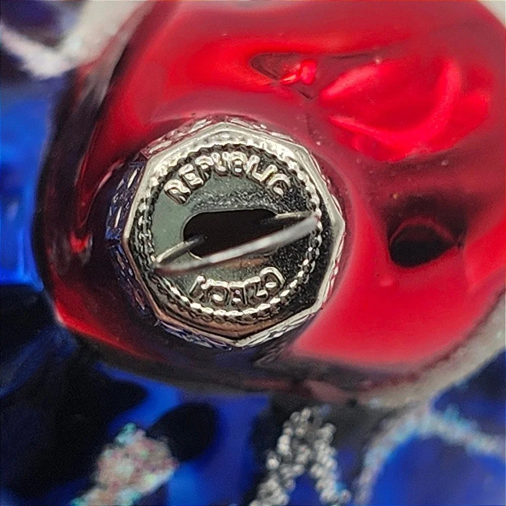 Czech Blown Glass Santa Claus‎ Ornament Red Blue Gift Sack Vintage  Holiday